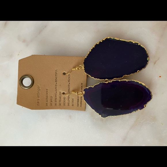 Dara Ettinger ALICE Agate Slice Earrings in Beige - Picture 1 of 4